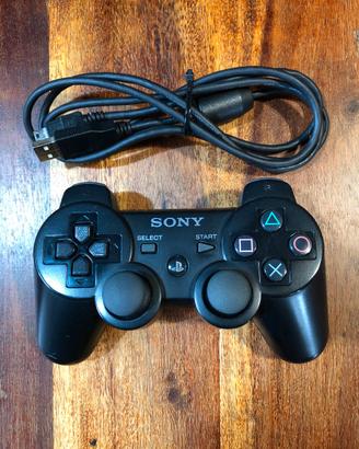 Controller PS3 Joypad nero con cavo di ricarica
