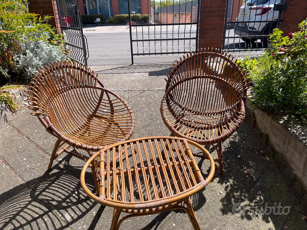 Vimini Salotti Giardino Usati Poltrone In Vimini Da Esterno Mobili