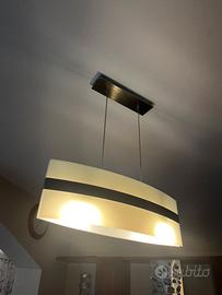Lampadario dimmerabile in metallo e vetro