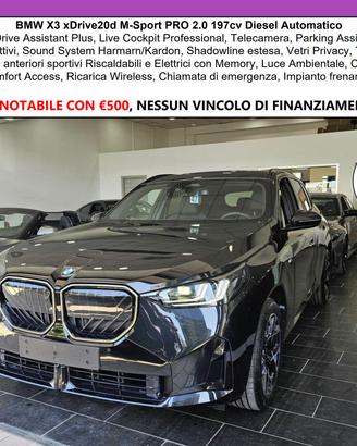 BMW X3 XDrive20d M-Sport PRO NEW MODEL C19" Tetto