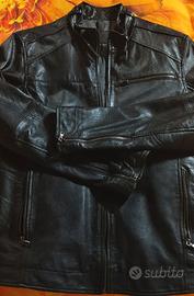 giubbotto biker uomo nero morbida pelle mis.48 M