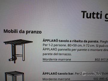 Tavolo a ribalta da parete Ikea