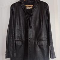 giacca nera donna  in pelle vera taglia 46
