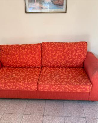Divano 3 posti arancio sfoderabile