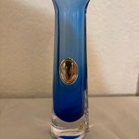 Vaso mono fiore, cristallo blu