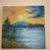 Dipinto olio su tela paesaggio 30×30