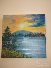 Dipinto olio su tela paesaggio 30×30