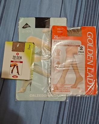 3 confez nuove calze gambaletto 20 denari