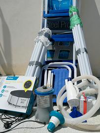 struttura in acciaio+accessori per piscina bestway