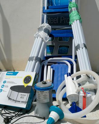 struttura in acciaio+accessori per piscina bestway