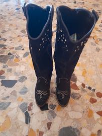 Stivali camoscio blu