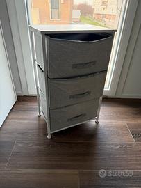 Mobiletto - Cassettiera legno/metallo/tessuto