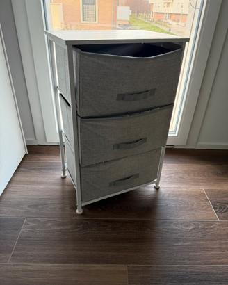 Mobiletto - Cassettiera legno/metallo/tessuto