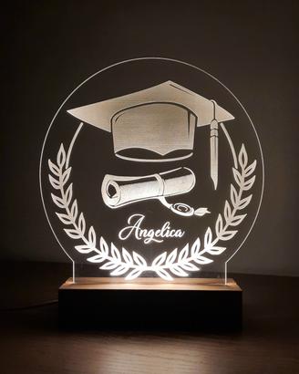 Laurea lampada led personalizzabile con nome 