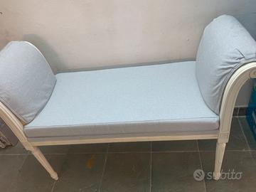 panchetta in stile , legno, bianco , tessuto grigi