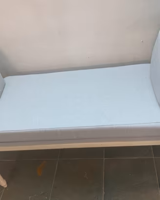 panchetta in stile , legno, bianco , tessuto grigi