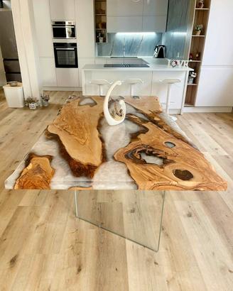 🌿 Tavoli su misura in legno e resina 