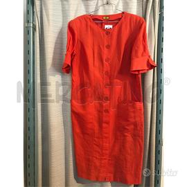ABITO DONNA VINTAGE FENDI ARANCIO LUNGO BOTTONI MI