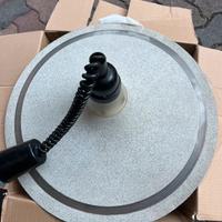 Lampadario tondo in vetro satinato