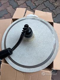 Lampadario tondo in vetro satinato