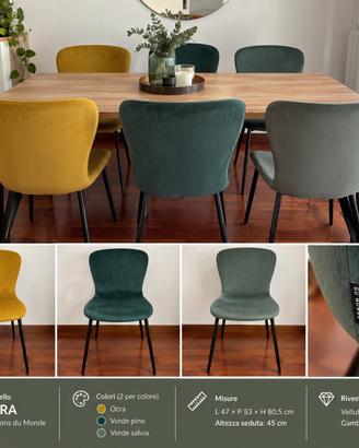6 sedie Maisons du Monde MIRA NUOVE mai usate