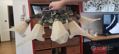 Lampadario ferro battuto più applique