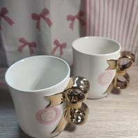 set tazze fiocco dorato