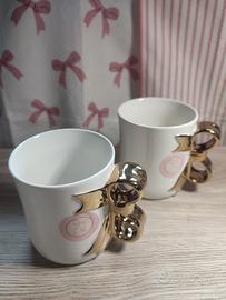 set tazze fiocco dorato