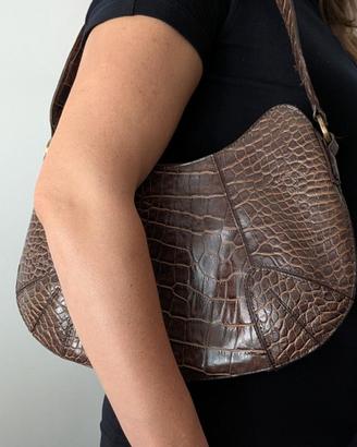 Borsa Missoni vintage pelle marrone effetto cocco