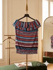 🌈 Top a Fascia Multicolor con Volant – Stile Summ