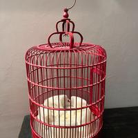 Gabbia in bambu, artigianale cinese, con candela