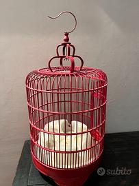 Gabbia in bambu, artigianale cinese, con candela