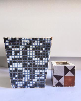 Set 2 vasi di ceramica vintage antica mediterranea