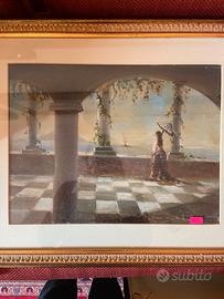 Quadro terrazza con porticato sul golfo