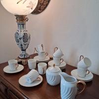 Set caffè porcellana Richard Ginori, oro Doccia. 