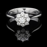 ANELLO FLOWER IN ORO BIANCO 18 KT BRILLANTI 0.55CT