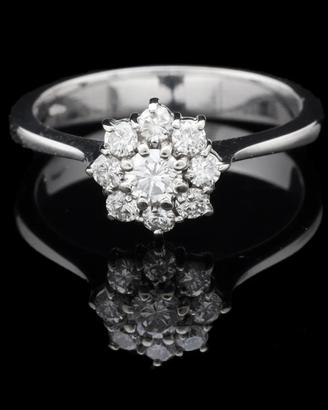 ANELLO FLOWER IN ORO BIANCO 18 KT BRILLANTI 0.55CT