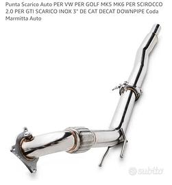 Scarico sportivo inox audi wolkwagen downpipe 76mm