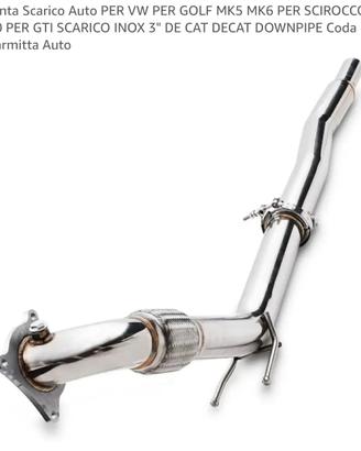 Scarico sportivo inox audi wolkwagen downpipe 76mm