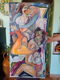 Quadro olio su tela 50x100 artista contemporanea