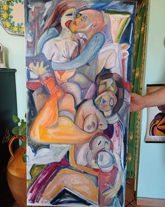 Quadro olio su tela 50x100 artista contemporanea