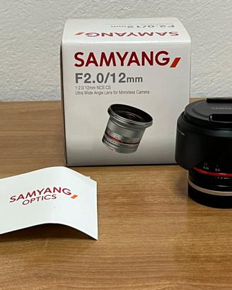 Samyang 12mm f2.0 Sony E-Mount obiettiv mirrorless