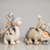 Dinosauri ceramica natalizi coppia