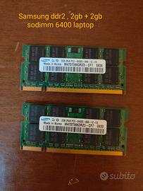 ram DDR 2 , 6400 , sodimm 2+2 GB laptop
