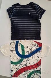lotto di 2 T-shirt bambino 6-7 anni