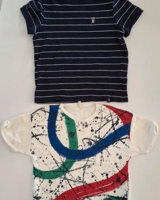 lotto di 2 T-shirt bambino 6-7 anni