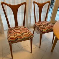 Set 6 sedie design anni 50 in legno massello