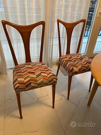 Set 6 sedie design anni 50 in legno massello