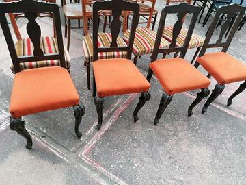 Sedie in legno intarsiato