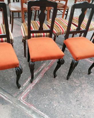 Sedie in legno intarsiato